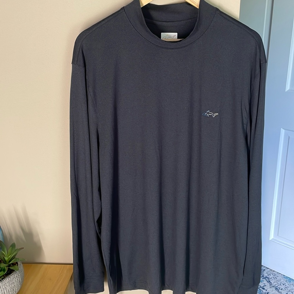 Greg Norman play dry signature shark long sleeve mock